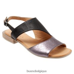 appartements Bueno Footwear alyssa étain noir métallisé femmes RLB848221