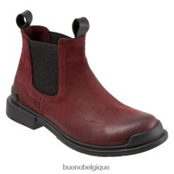 bottes Bueno Footwear facile nubuck rouge foncé femmes RLB84873