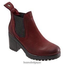 bottes Bueno Footwear vol nubuck rouge foncé femmes RLB84852